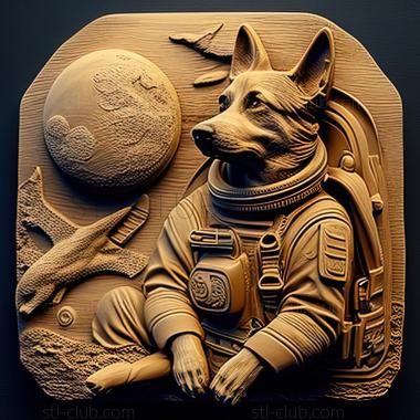 3D model st Brave cosmonaut dog famous animal (STL)